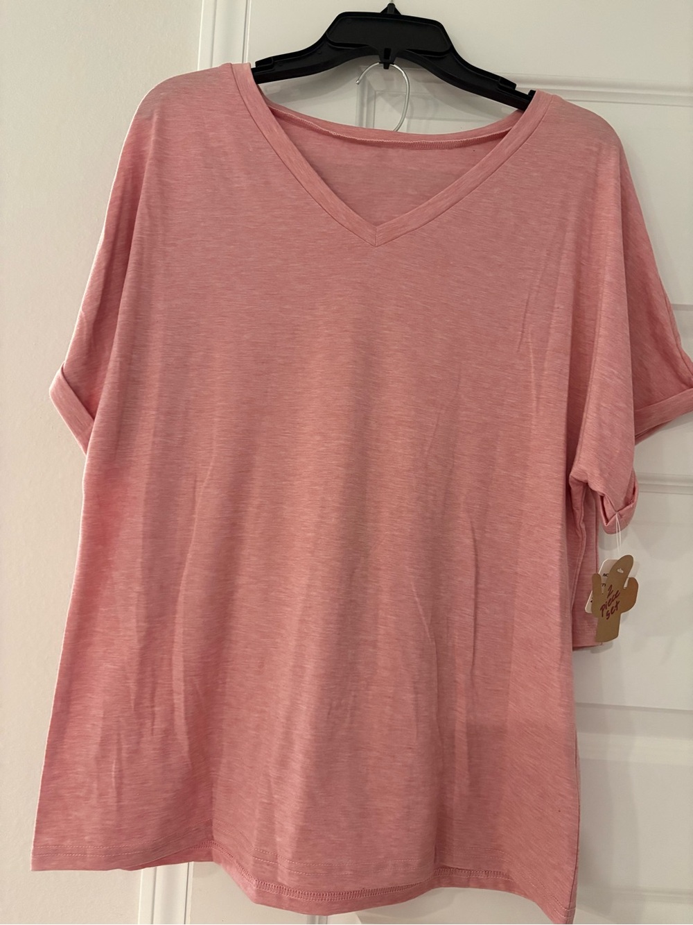 Pink V-Neck Women's Top